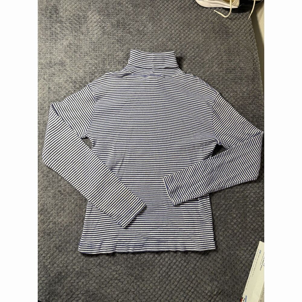 Talbots Blue Purple Striped Cotton Button Front Shirt Women’s M